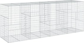 vidaXL Coș gabion cu capac, 400x100x150 cm, fier galvanizat