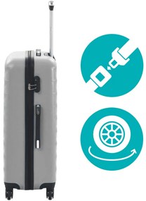 Set valiza de calatorie cu geanta cosmetica-gri