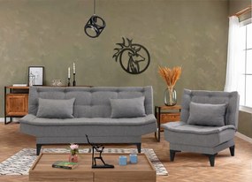Set Canapea si Fotoliu Extensibilă Santo - S, Gri
