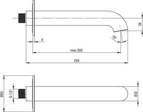 SILIA Pipa lavoar / cada NQS_D81K Finisaj: titan