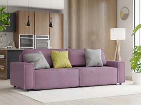 Canapea extensibila trei locuri cu taburet SMART SET, lila