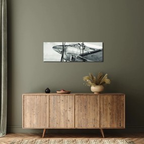 Tablou - Avion (cu ceas) (90x30 cm)
