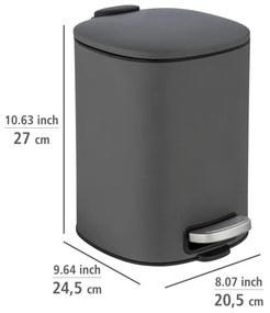 WENKO 24780100 - Coș ALASSIO, 20,5 x 27 cm, gri/negru