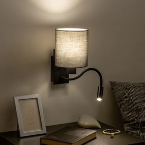 Lampă LED de perete Brilagi NUBILA 1xE27/25W/230V + LED/3W negru/antracit