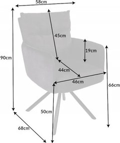 Set 2 scaune pivotante Big George, catifea/ tesatura antracit
