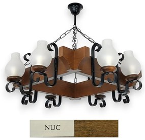 Candelabru rustic fabricat manual din lemn dim.67x67cm, 8 brate Queen WOOD-QU-SP8