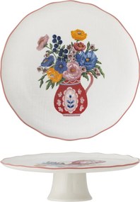 Platou de servire din ceramică cu motive florale pictate manual, 28×9 cm, „Dorothy"