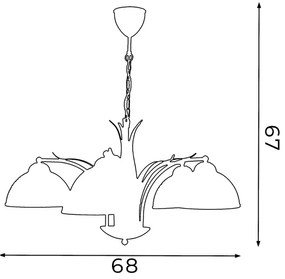 Lustră pe lanț KORFU 5xE27/60W/230V