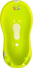 Cadita ergonomica pentru bebelusi si copii NOVOKIDS™ Little Bear, baita bebe, dimensiuni 100X50X25, suport anti alunecare, supapa scurgere, Verde