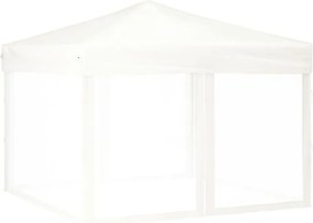 vidaXL Cort pliabil pentru petrecere, pereți laterali, alb, 3x3 m
