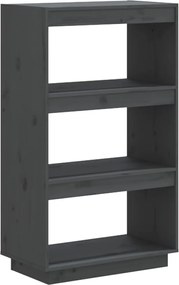 vidaXL Bibliotecă/Separator cameră, gri, 60x35x103 cm, lemn masiv pin