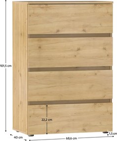 Comoda PARMAD, stejar artisan