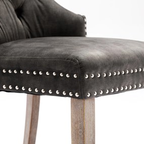 Set de 2 scaune de sufragerie tapițate în catifea, Gri | Aosom Romania