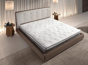 Pat dublu tapitat design LUX Brown, 180x200cm