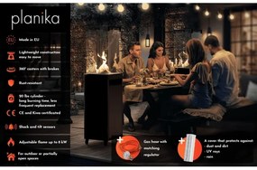 Șemineu de exterior pe gaz Planika Faro GAS 142x36 cm 8kW alb + capac de protecție