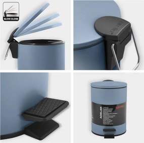 Coș de gunoi albastru deschis cu pedală din oțel 3 l Adelar – Spirella