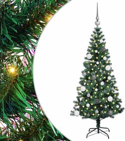 vidaXL Pom de Crăciun artificial pre-iluminat cu 150 LED Verde 150 cm