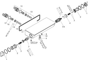 Baterie de dus termostatata, Hansgrohe, Ecostat Select, Cu polita de sticla securizata, Crom