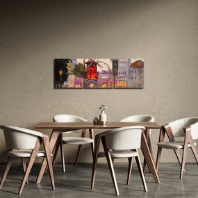 Tablou - Moulin rouge, Paris, Franța (cu ceas) (90x30 cm)