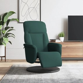 vidaXL Scaun de relaxare cu taburet, verde închis, catifea