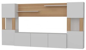 Ansamblu Comoda TV Lore Alb-Teak