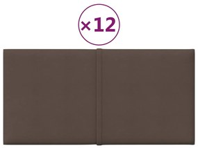 Panouri de perete, 12 buc., gri taupe, 30x15cm, textil, 0,54 m   12, Gri taupe, 30 x 15 cm