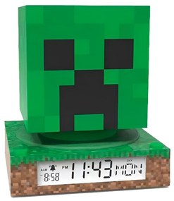 Minecraft Creeper Lumină de noapte 3D și ceas deșteptător