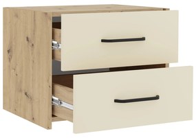 Noptiera Malmo, 2 Sertare, Stejar Artisan/Argila, 50 x 40 x 40 cm