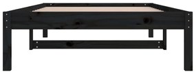 Pat de zi 3FT Single, negru, 90x190 cm, lemn masiv de pin Negru, 90 x 190 cm