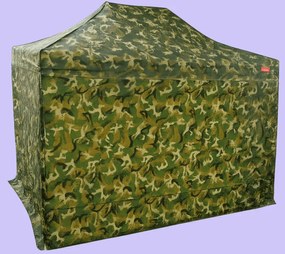 Pavilion de grădină 2x3m - din oțel, 4 pereţi laterali, Camuflaj