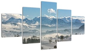 Tablou cu munții înzăpeziți (125x70 cm), în 40 de alte dimensiuni noi