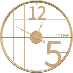 vidaXL Ceas de perete, auriu, 50 cm, fier