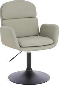 HR480N Scaun Culoarea Inului Piele Ecologica Premium Soft cu Bază Neagră