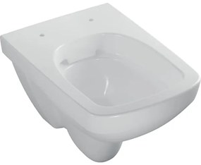 Set vas wc suspendat rimless, dreptunghiular, cu capac soft close, alb, Geberit Selnova Compact