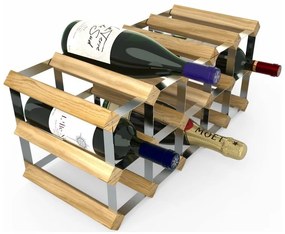 Raft de vin RTA pentru 15 sticle, desfacut, stejar / gri