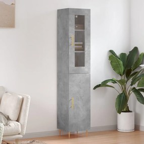 vidaXL Dulap înalt, gri beton, 34,5x34x180 cm, lemn prelucrat