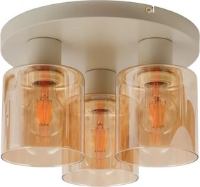 Brilliant - Lustră aplicată LYSKA 3xE27/20W/230V Ø 31 cm crem/fumuriu