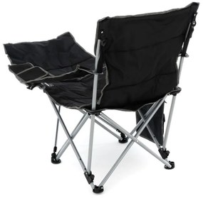 Set de 2 scaune de camping cu suport pentru picioare , negru