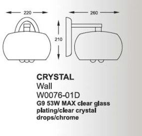 Aplica de perete LUX Crystal W0076-01D Big