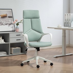 HOMCOM Scaun pentru Birou sau Gaming în Material Textil cu Spătar Înalt Verde | Aosom Romania