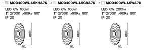 Aplica de perete LED, Aluminiu, Nami gri mat