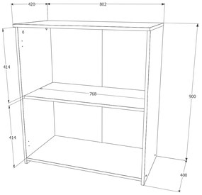 Comoda haaus Creta, 2 Usi, Stejar Sonoma, 80 x 42 x 90 cm