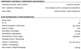 Pendul design retro realizat manual din ceramica LOFT