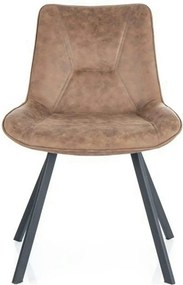 Scaun LINK, maro/negru, stofa microfibra/metal, 53x43x85 cm