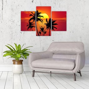 Tablou - Silueta insulei cu palmieri (90x60 cm)