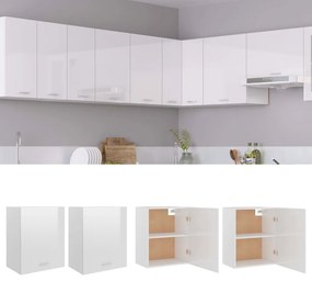 vidaXL Dulapuri suspendate “Lyon” 2 buc. alb extralucios 50x31x60 cm