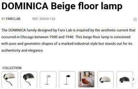 Lampadar/Lampa de podea metal stil industrial DOMINICA negru/bej