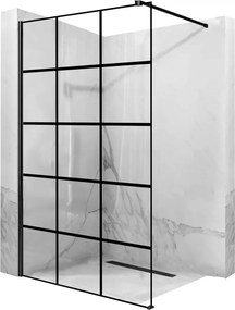 Paravan de dus tip Walk-in Rea Bler-1 120x195 cm profil negru