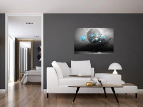 Tabloul - bile abstracte albastru deschis (90x60 cm)