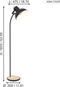 Eglo 43166 - Lampadar LUBENHAM 1xE27/28W/230V